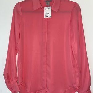 H&M Hot Pink Button Up Shirt - NWT - size 0